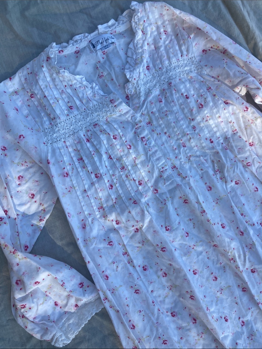 The 1 for u Victorian cotton romantic pink floral nightgown S